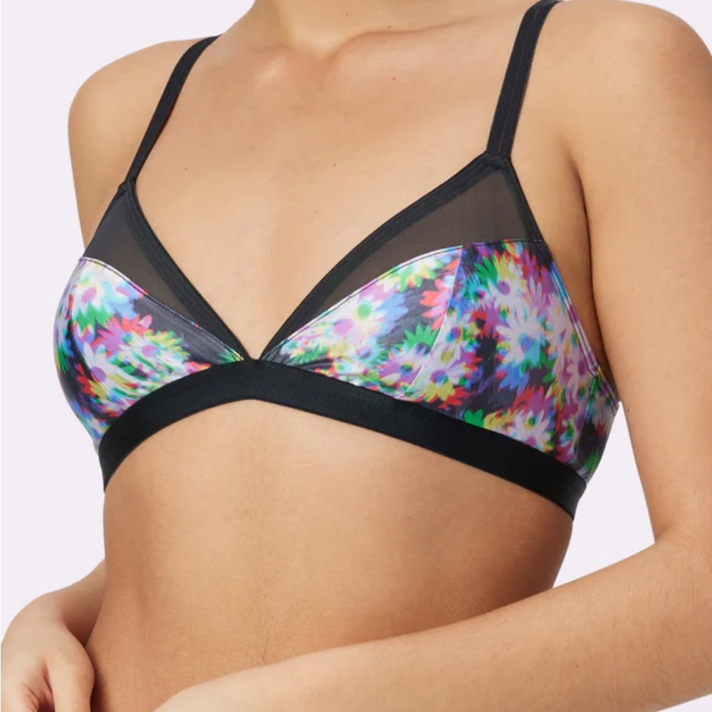 Parade Sheer Radiance Triangle Bralette Technobloom Sz M
